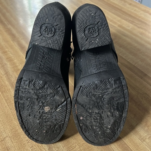 Born Panera Leather Moto Boots with Wool Southwest Motif - Picture 5 of 8